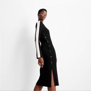 Future Collective Black Women’s Small Long Sleeve Dress with White Stripe